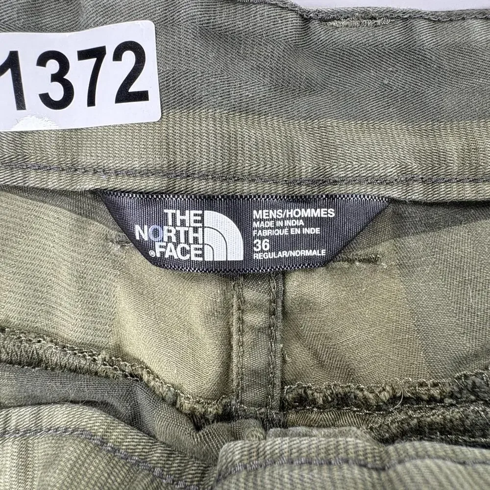 The North Face Chino Shorts Mens 36 Green Striped Stretch 9 Inseam Casual